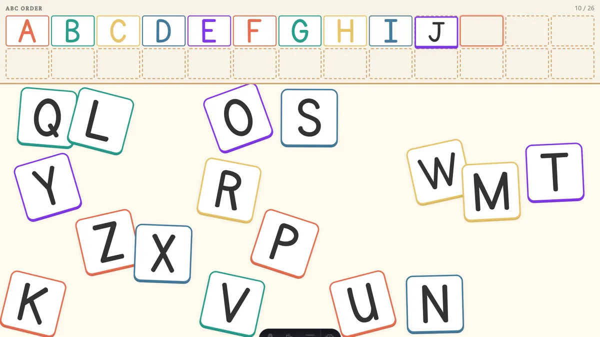 ABC Order game screenshot
